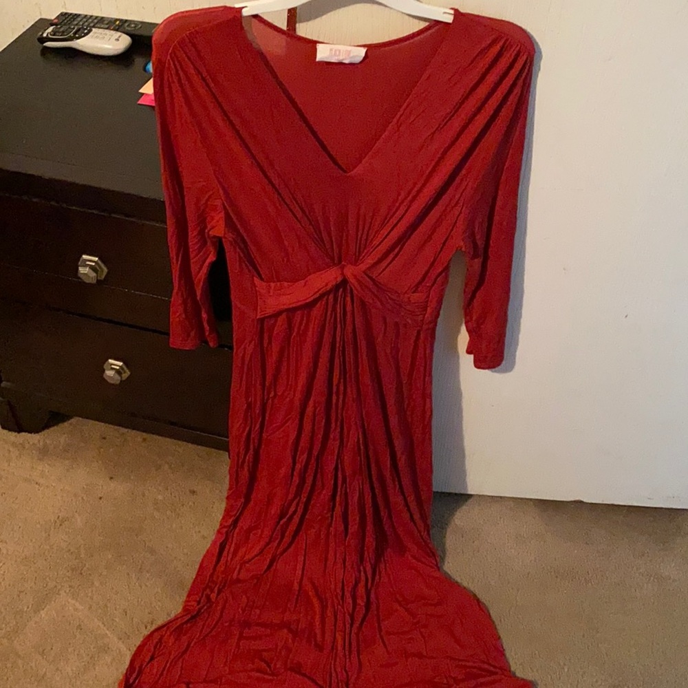 Red maxi dress 3/4 sleeves size large women’s